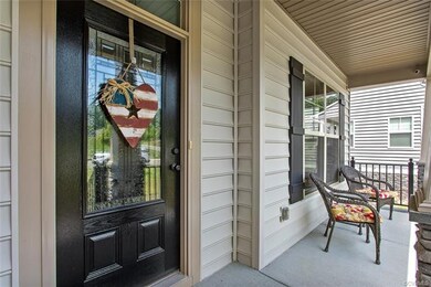 Front porch showing front door with beautiful arts