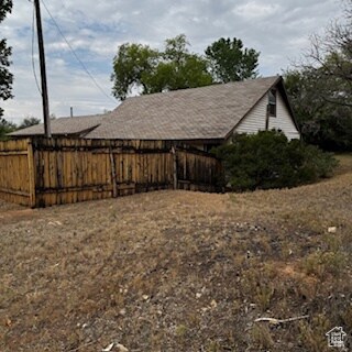 View of  fenced front yard