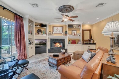 Family Room with Wood Burning Fireplace