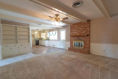 Living room with fireplace
