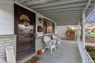 View of covered porch