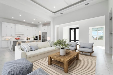Virtually staged living room
