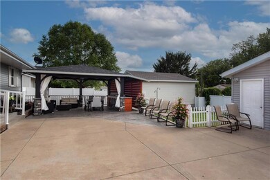 Extra parking and stamped patio w/ pavilion