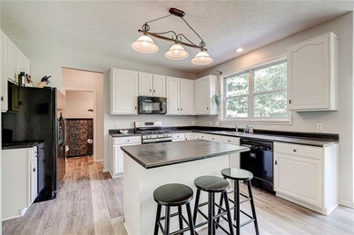 Center island with plenty of room for seating. 