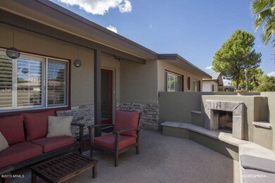 Front patio with fireplace