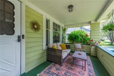 A close up of the front porch.