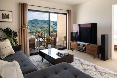Sunlit living room with south and west facing view