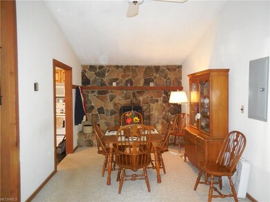 Great Stone Wall Woodburning Fireplace.