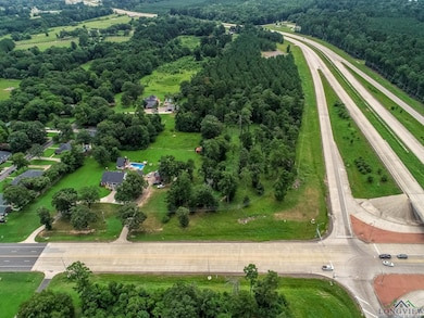 Aerial view of a highway and a forest