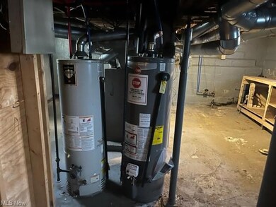 Utility room featuring gas water heater