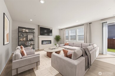 Spacious great room, virtually staged.