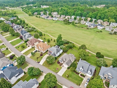 Aerial perspective of suburban area