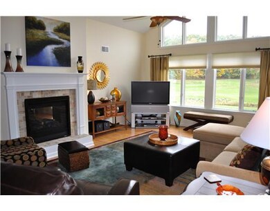 Living Room. Living Room With 2-Sided Gas Fireplac