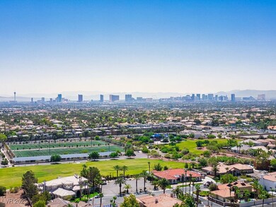 Aerial view of city skyline from homesite
