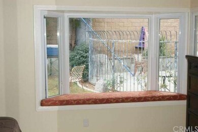 Window seat in the master bedroom looking out to the pool