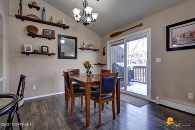 Vaulted dining area