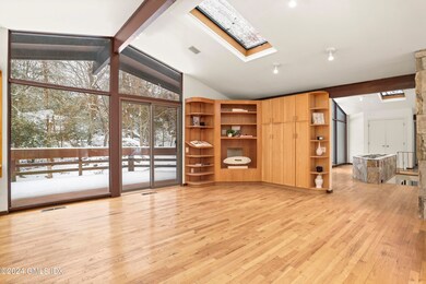 family room looking to deck and front en