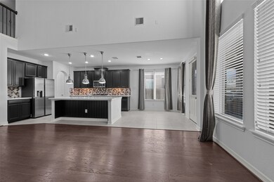 family room and kitchen