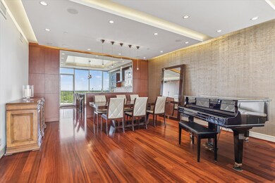 The dining area opens to the kitchen.