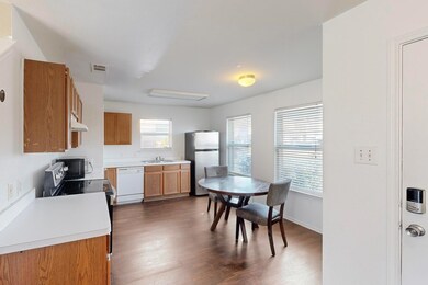 Kitchen with appliances with stainless steel finis