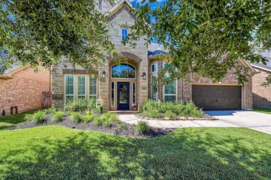 View of beautiful brick and stone exterior façade.