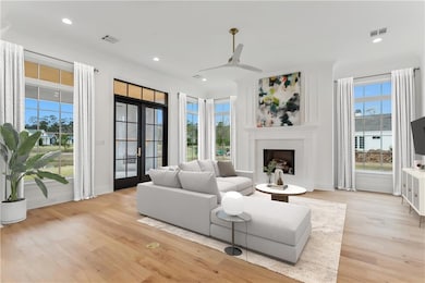 Virtually staged living room