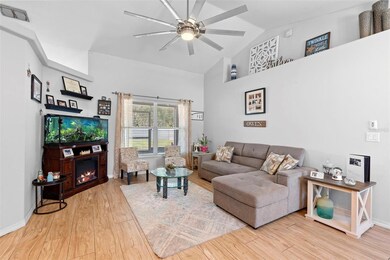 The family room is adjacent to the kitchen.