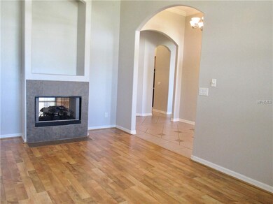 Living Room with double sided fireplace.