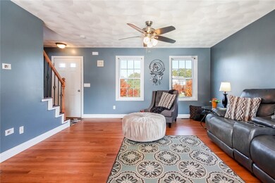 Hardwoods throughout downstairs.