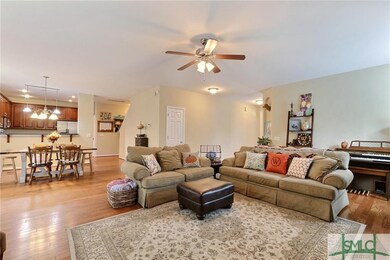 wood floors throughout the downstairs, large open 