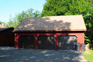 The 3 bay garage has a large area...