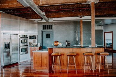 view of kitchen from dining table