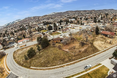Bird's eye view with a mountain view