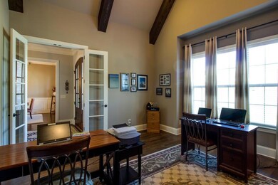 Den/Office with vaulted beamed ceiling 