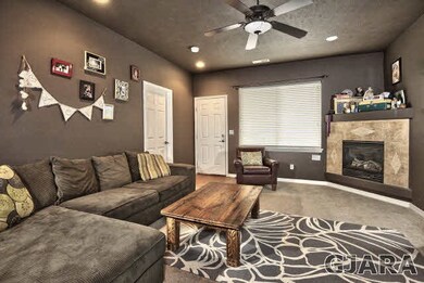 This townhome's living room is spacious and offers