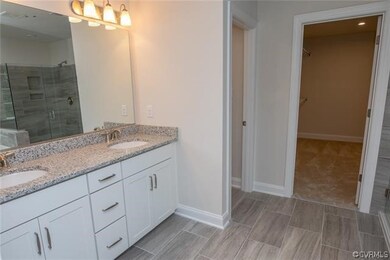 Master bathroom. Photos are of a Davidson floor pl