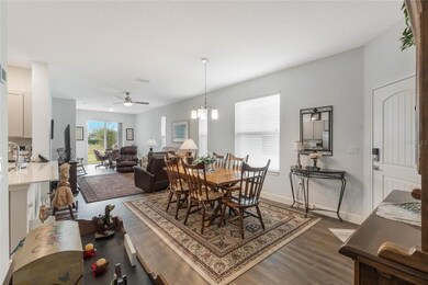 Dining area looking in to family area