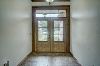 Double door modern farm entry with space to make a