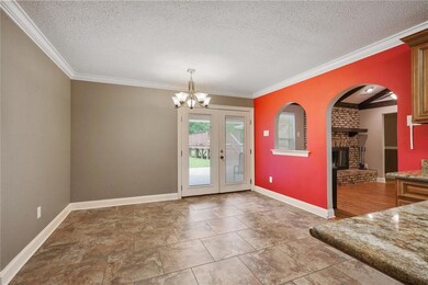 Dining area leading out to the back patio area, gr
