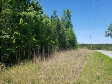 View of undeveloped land on left and view down the