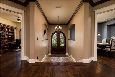Dual impact rated 10 ft tall front doors welcome y