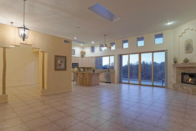 Great room, formal dining and kitchen