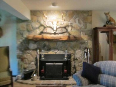 Family Room. view of the beautiful stone fireplace