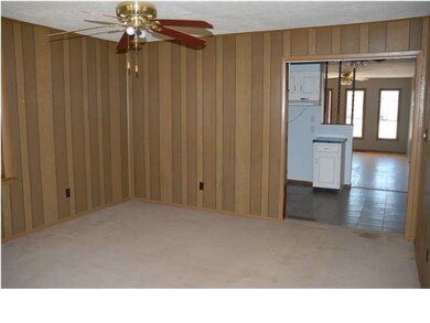 View two of family room looking back through kitch