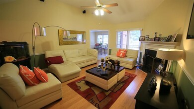 Beautiful Great Room with corner fireplace, hardwo