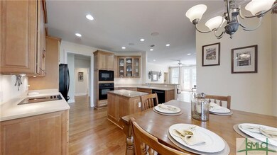 The breakfast nook is light and airy