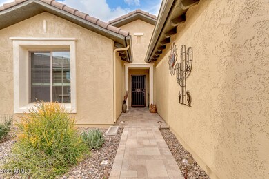 Entry with travertine walkway