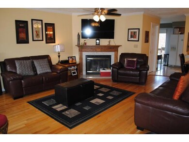 Living room with hardwood