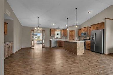 Open layout with vaulted ceilings