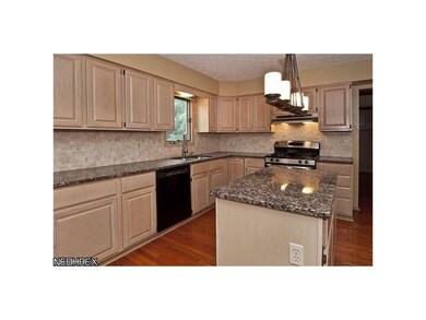 Large gourmet kitchen with granite counters, stain